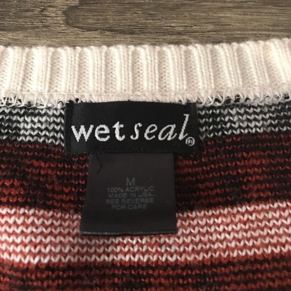 Wet Seal Aztec Tribal Sweater Burnt Red Green Whit - Picture 2 of 4